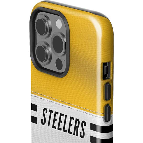 NFL Pittsburgh Steelers White Striped iPhone 15 Pro Impact Case